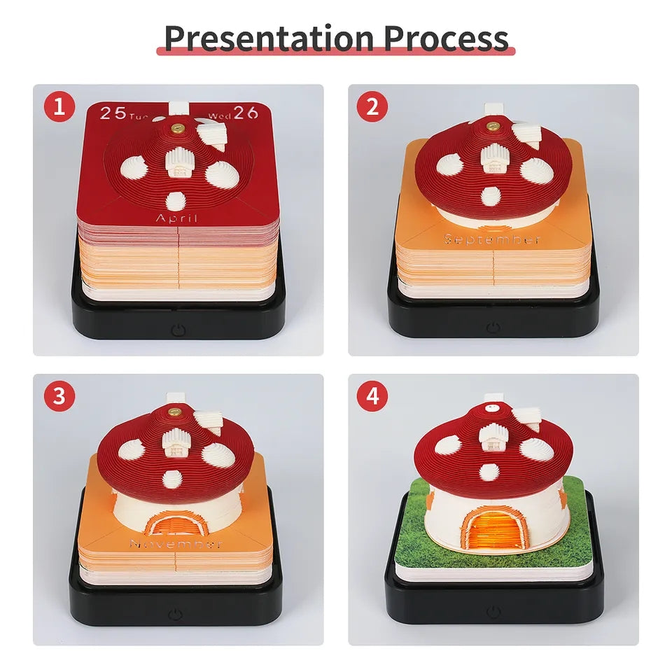 Mushroom House Calendar  (with Lights)