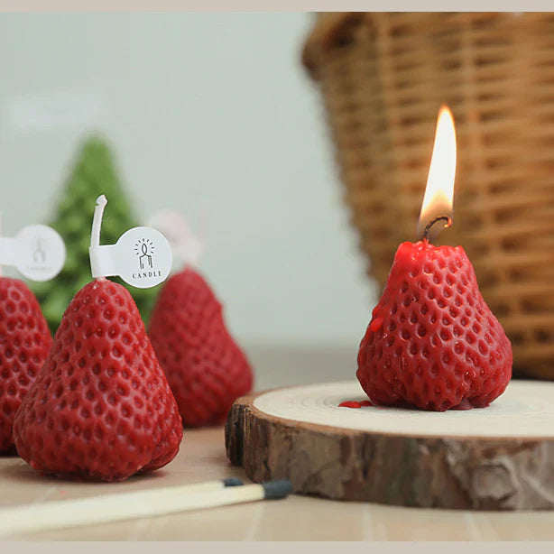 Handmade strawberry candles