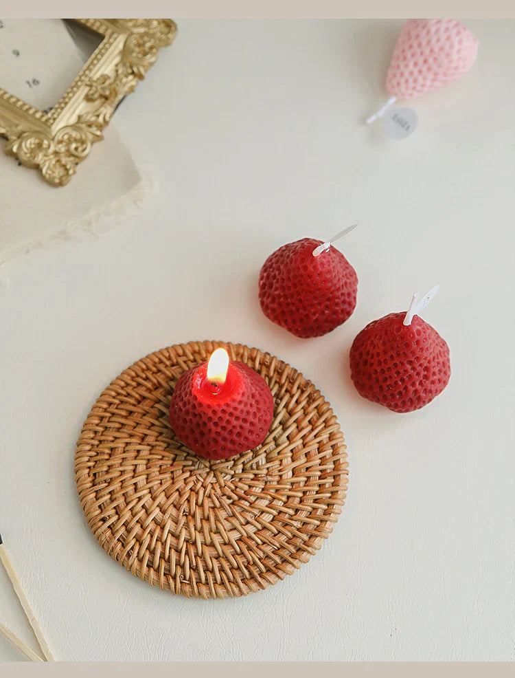 Handmade strawberry candles