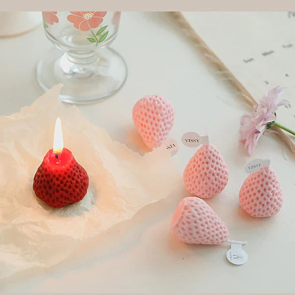 Handmade strawberry candles