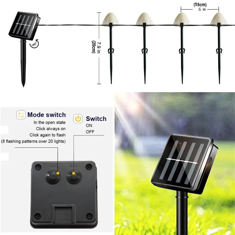10/20/30 Solar Mushroom Lights