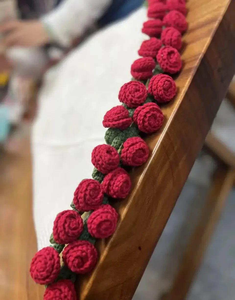 HandKnitted Crochet Flowers Bouquet Blanket