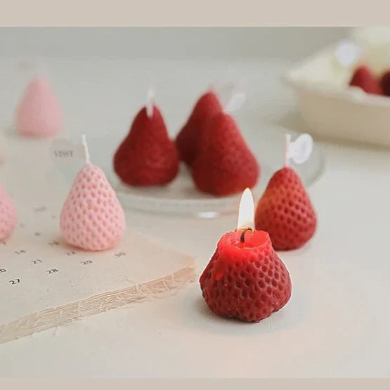 Handmade strawberry candles
