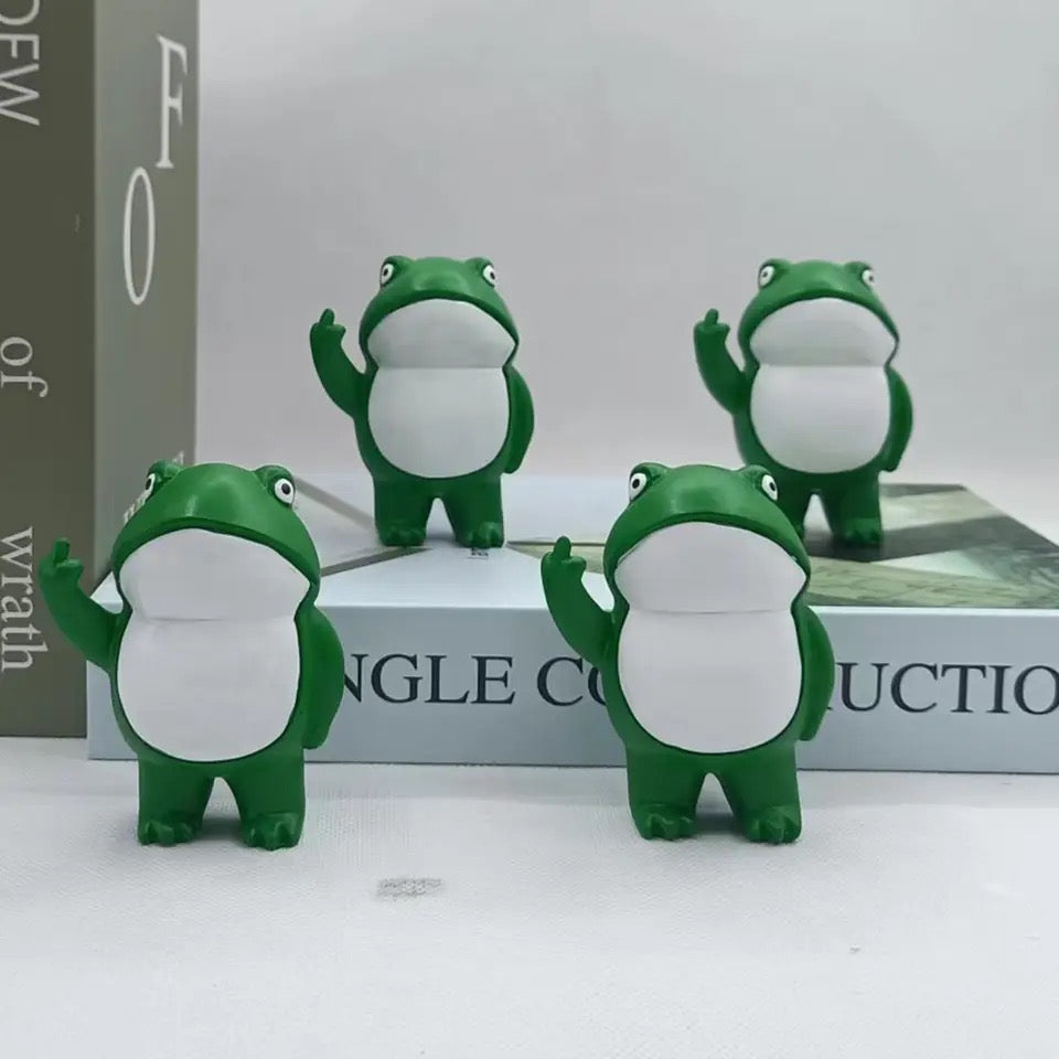 Rebellious Frog Figurine