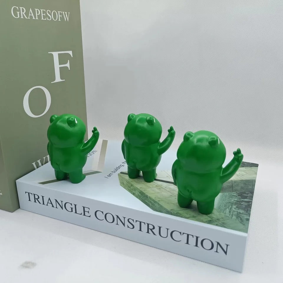 Rebellious Frog Figurine