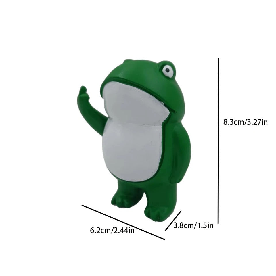 Rebellious Frog Figurine