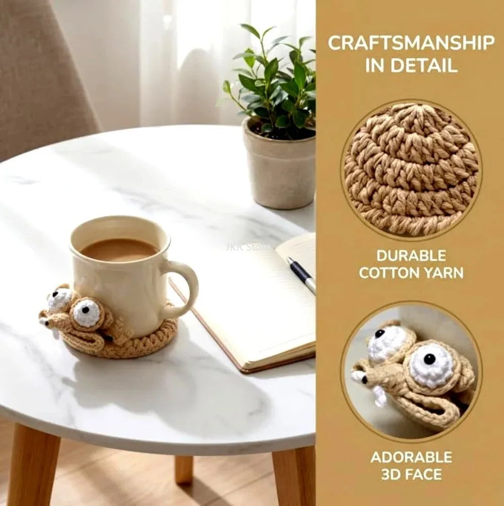 Handmade Crochet Cup Coaster | Adorable Animal Drink Mat