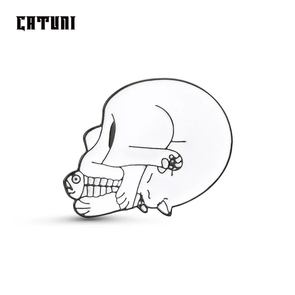 Catacomb the Skull Cat Kitty Enamel Pin