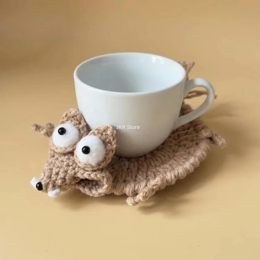 Handmade Crochet Cup Coaster | Adorable Animal Drink Mat
