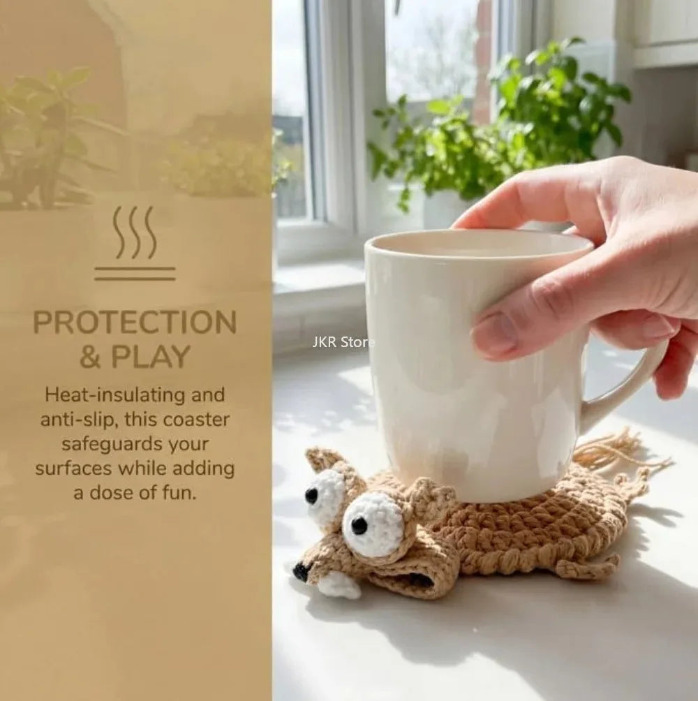 Handmade Crochet Cup Coaster | Adorable Animal Drink Mat